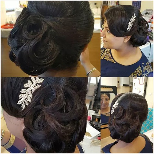 Ringlet Bun With Side Partition